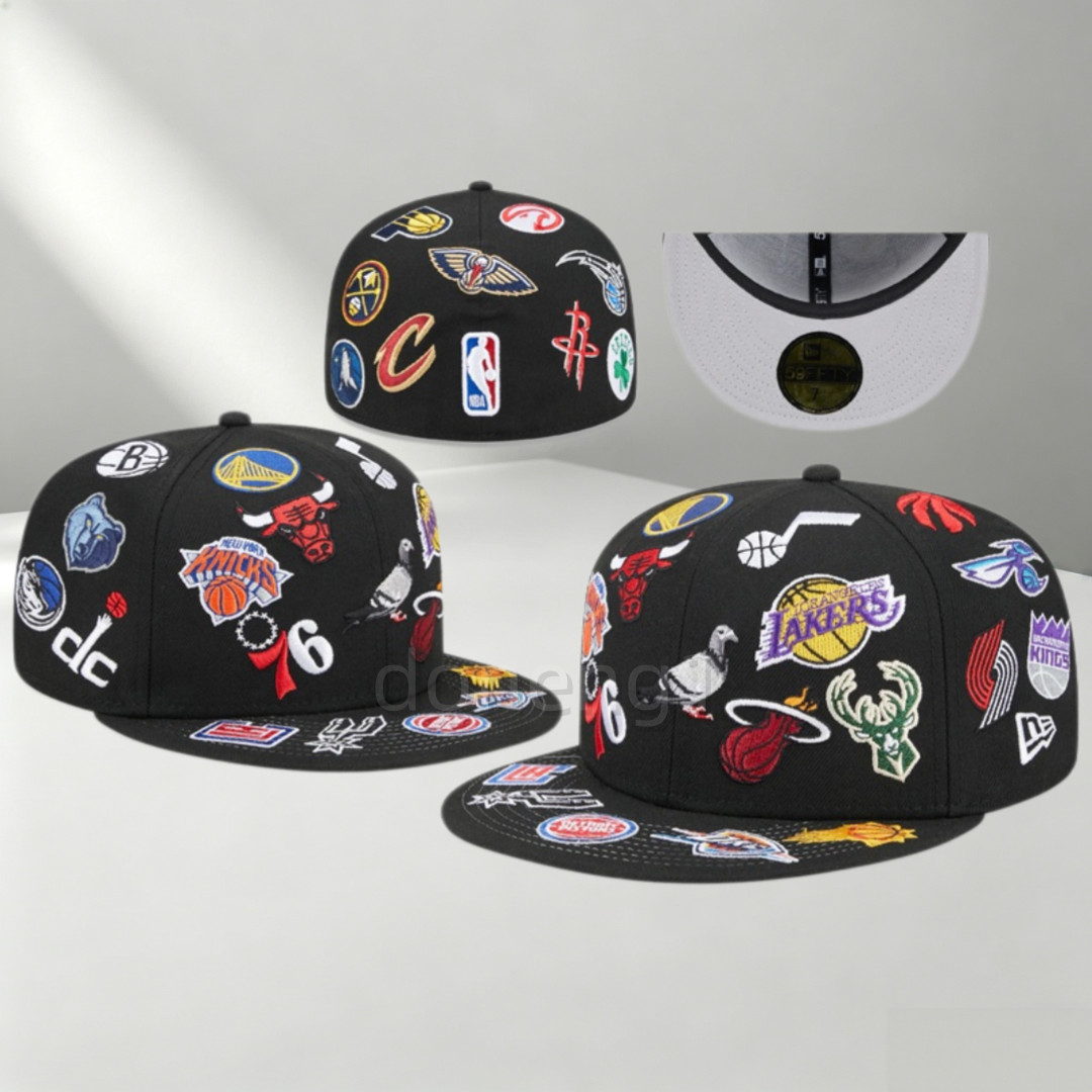 NBA Men's All-Star Game Full Logo Patch Black Outdoor Sports Flat Brim Hat Cap