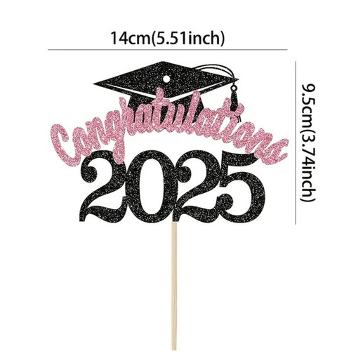 5pcs Funny 2025 Graduation Cake Topper Set Party Cake Decorations - Picture 2 of 12