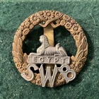SOUTH WALES BORDERERS CAP BADGE IN BI METAL  gilded Ww1    Ef13