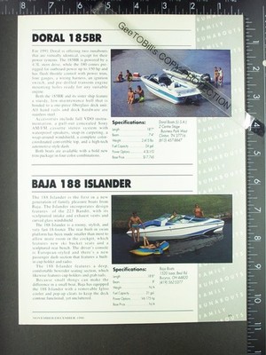 1990 1/2 pg. FEATURES on 1991 Baja 18 188 Islander & Doral 18 185BR Boat