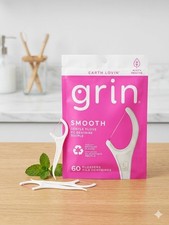6 PK GRIN Smooth Flosspyx, Gentle Floss Picks...