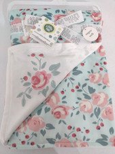 Little Me Reversible Baby Blanket Roses Print Minky 30" x 40" Embroidered Corner