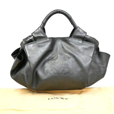 LOEWE ANAGRAM Logo Aire Handbag Nappa Leather Gray SHW Spain 85CA575