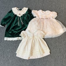 Vintage 90s Baby Girl 12M/24M Lot 3 Party Dresses Sylvia Whyte Jo Lene Good Lad