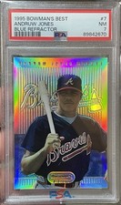 PSA 7 NM ANDRUW JONES 1995 BOWMAN'S BEST BLUE REFRACTOR #7 ROOKIE RC BRAVES HOF