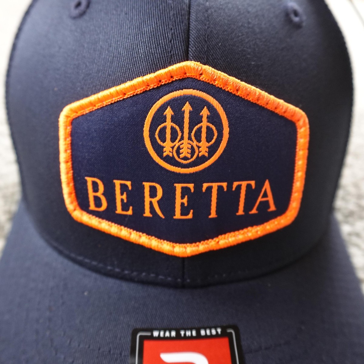 NEW Beretta Hat Cap Fitted Mens M Blue TKAD Flexfit Trucker 