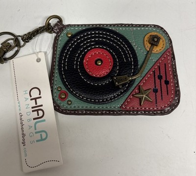 Chala Handbags Retro Record Player Keychain Zippered Coin Purse 3.5''W x 4.75''L