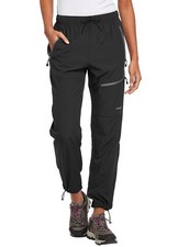 Women Hiking Pants Quick Dry Lightweight Water Resistant Elastic Waist Cargo