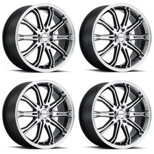Set 4 17" Maxxim 41MB Ferris Machined Face Black Accents 17x7 5x110 5x115 40mm