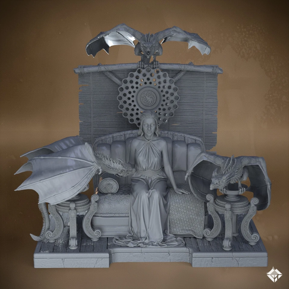 Daenerys Targaryen 3D Printed Figure, Unpainted Khaleesi Model Kit - Image 2 of 4