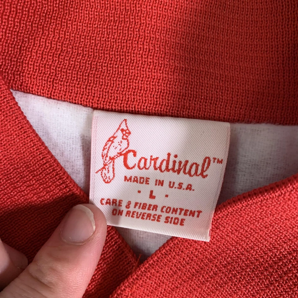 Vintage Cardinal Jacket Mens Large Red Satin Bomber Lined Snap Front Made in USA - Image 3 of 4