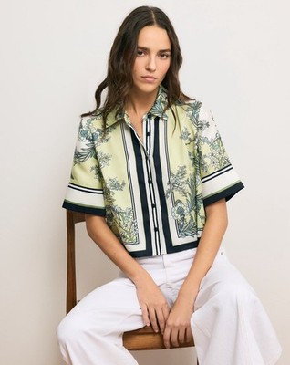 Veronica Beard Button-Down Shirt Spruce Size 2 $398