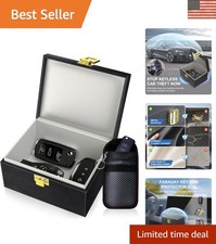 Luxury Signal Blocking Faraday Box Set for Car Keys with Carbon Fiber Pouch