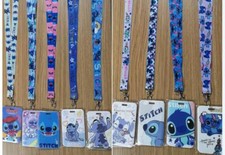 lot cartoon Stitch mix key chain Lanyard acrylic ID Badge Holder Key Neck Strap