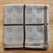 HANDKERCHIEF VINTAGE BROWN LOGO PLAIN MEN'S POCKET SQUARE COTTON 18" D0271