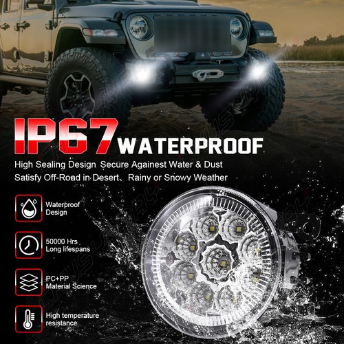 LED Bumper Clear Fog Light Lamps DRL Fit For Land Rover Range Rover Sport 09-13 - Picture 10 of 10