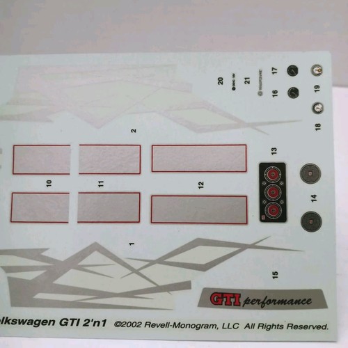 Vintage Revell VW Volkswagen Golf II GTi 2n1 Decal Sheet - Picture 4 of 4