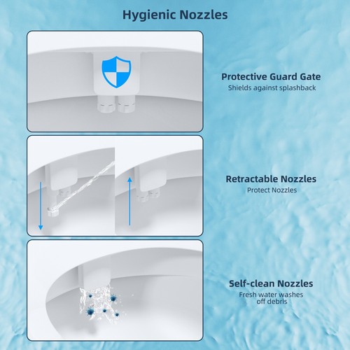Toilet Seat Bidet with Self Cleaning Dual Nozzle, Hot and Cold Water Spray - Picture 28 of 42