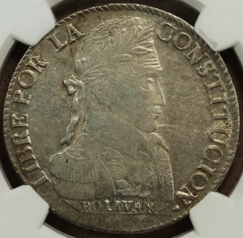 1832 PTS-JL Bolivia 8 Soles Sols Reales NGC AU-53 About Uncirculated w/Luster
