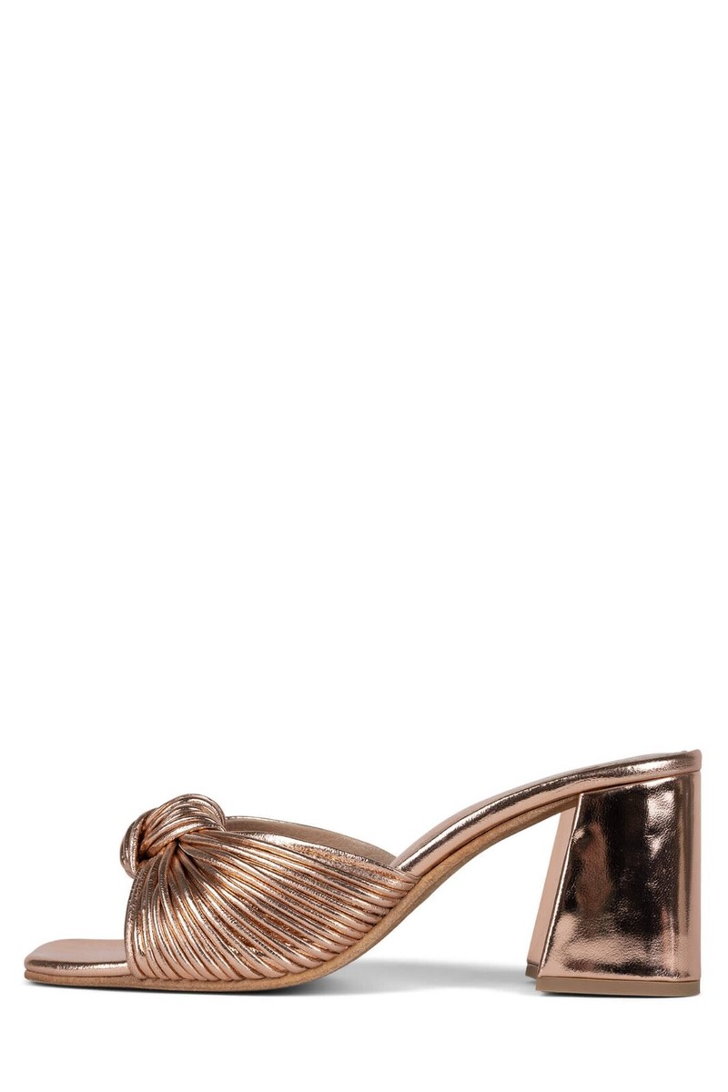 Jeffrey Campbell Melonger-2 Rose Gold Squared Open Toe Knotted