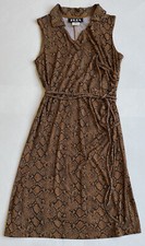 JKLA California Womens Wrap Dress Size M Snakeskin Print Sleeveless V-Neck
