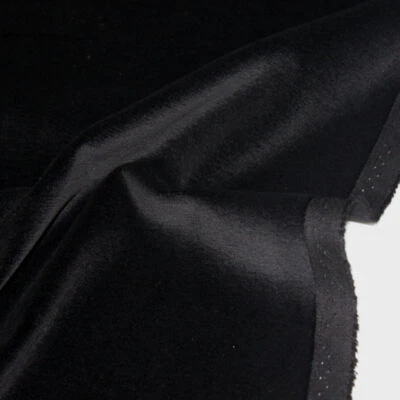 TOLKO STOFFE schwarz Samt Baumwolle Stoff Goldkante für Deko Kleidung Verdunkeln Meterware