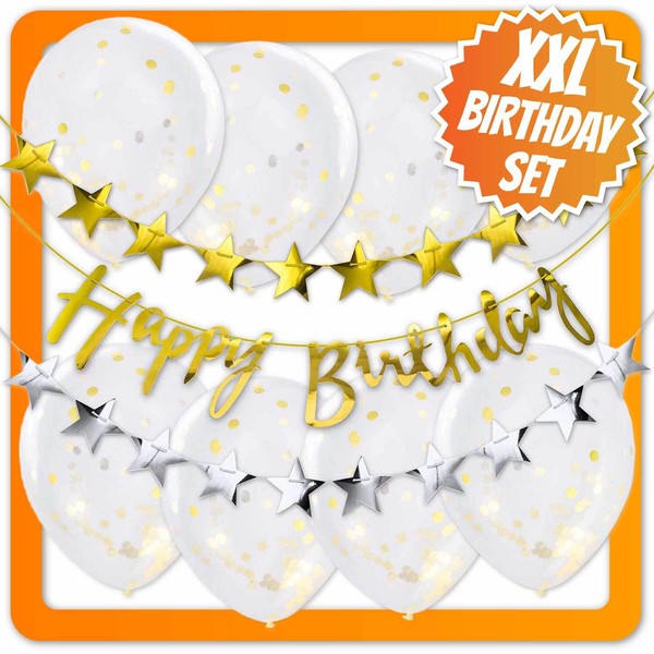 Geburtstagsdeko Happy Birthday Luftballons Girlanden Konfetti Ballons Set Xxl-image