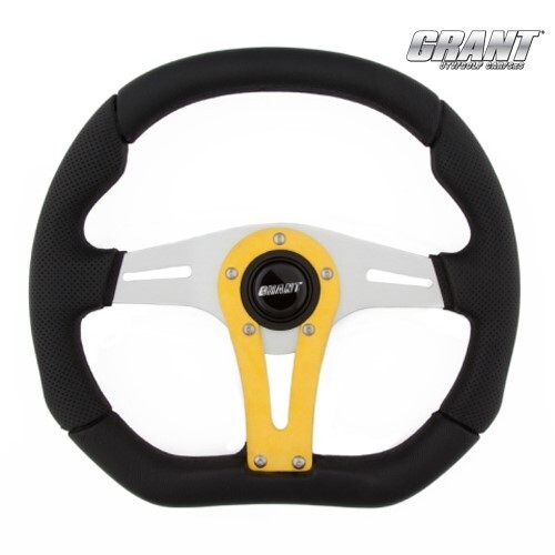 Grant 3 Spk 13.75&quot; D Shape Universal Golf Cart Steering Wheel 5 