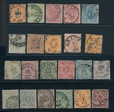 WURTTEMBERG **69 EARLY ISSUES (1874-1917)** MOSTLY USED AS SHOWN; CV $80