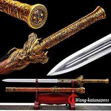 42" Chinese Kung Fun Sharp Sword Manganese Steel Doube Edge Hexahedron Jian