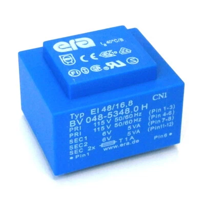 ERA Pulse BV048-5348 Transformateur EI48 10VA 2x115V 2x6V Neuf - Photo 1/2