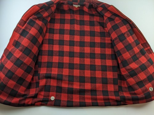 VTG Sportclad Wool Buffalo Plaid Suit Set Coat 44 Pant 32X24.5 Talon Zip FLAWED - Picture 6 of 24
