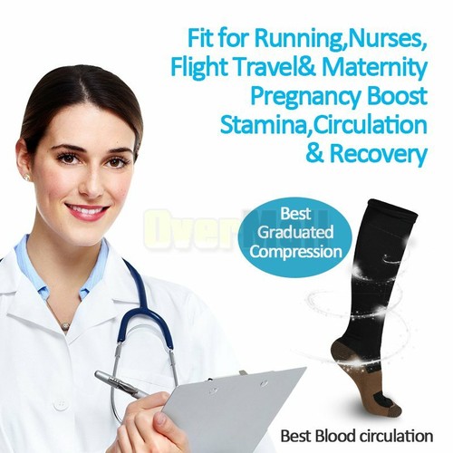Compression Socks Stockings Womens Mens Knee High Medical 20-30 mmHG S/M-X/XL - Picture 5 of 21
