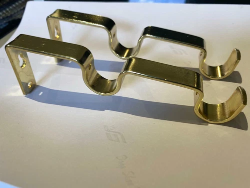 Curtain Pole Bracket Double Rod Wall Bracket Holder Heavy Duty Metal (2 pieces)  - Picture 17 of 18