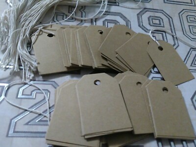 500 UNSTRUNG rustic Brown card stock  price tags, craft tags comes with string 