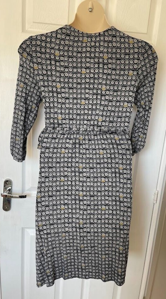 White Stuff Size 12 Telephone Pattern Jersey Wrap… - image 5