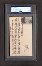 Stan Hack Signed Autographed 3x5 Index Card PSA DNA COA Cubs Legend