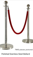 2 Piece Silver Stainless Steel Stanchion Bollard Barrier Post Wedding Event