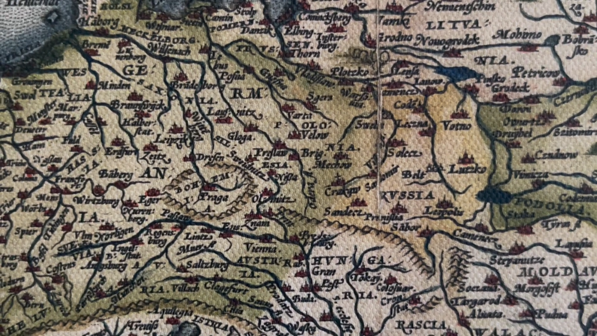 Old World Map of Europe 1600s Ancient Maps Vintage Style Poster