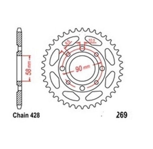 Roue à chaîne 45 dents en acier pour restaurer la transmission de votre Honda H 100 S