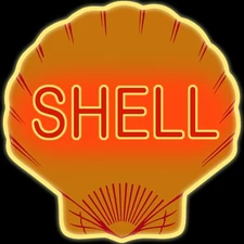 Shell Gasoline, Motor Oil New Metal Sign 28" Wide DIE CUT - Not A Neon Sign
