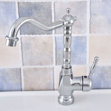 Polished Chrome Deck Mounted Bathroom Faucet Basin Vanity Sink Mixer Tap Zsf636