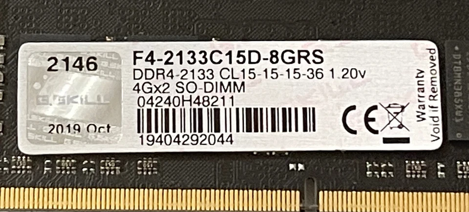 G.SKILL 8GB (2 x 4GB) Ripjaws Series DDR4 PC4-17000 2133MHz Laptop Memory Model  - Image 3 of 4