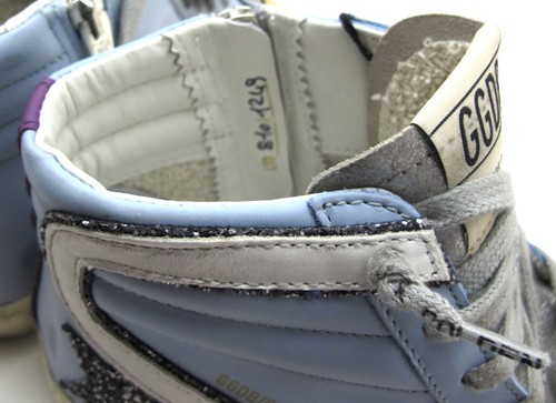 NEW GOLDEN GOOSE 36/6US Women's Slide Leather Light Blue w/Glitter Star GGDB/PE - Picture 6 of 19