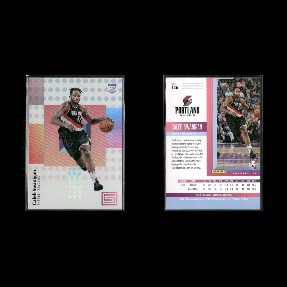 Caleb Swanigan RC #146 2017-18 Panini Status Portland Trail Blazers  - Image 3 of 3
