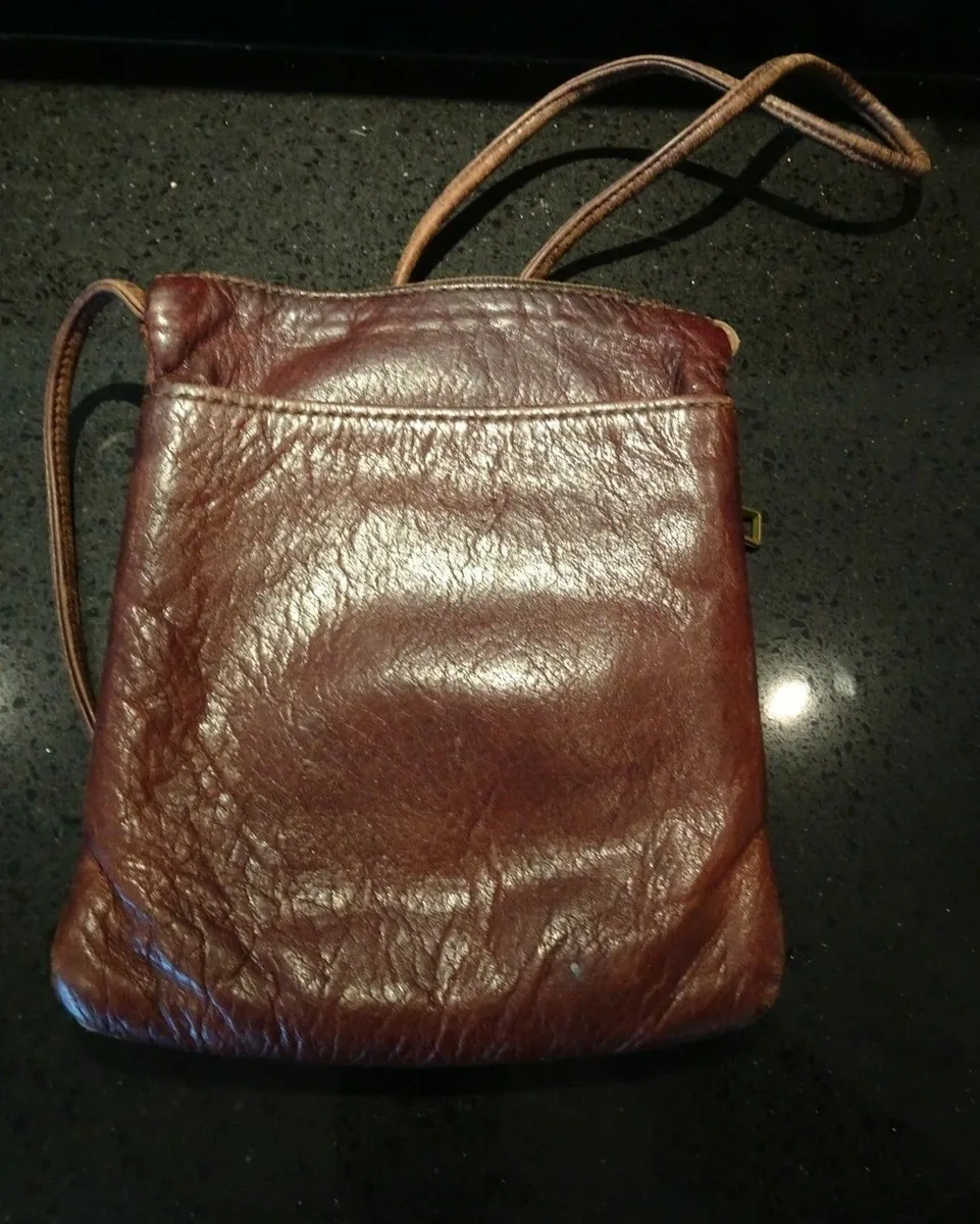 SVEN Berkeley USA Vintage Brown Leather Crossbody Bag