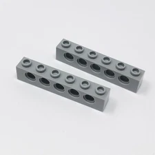 3894 LEGO Technic Parts Brick 1x6 Holes LIGHT BLUISH GRAY (2)