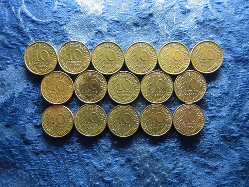 FRANCE 10 CENTIMES 1963, 1967-1970, 1972-1980, 1984, 1989, KM929 (16)