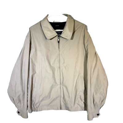 Claiborne Microfiber Outerwear Jacket Men's XL Beige Full Zip