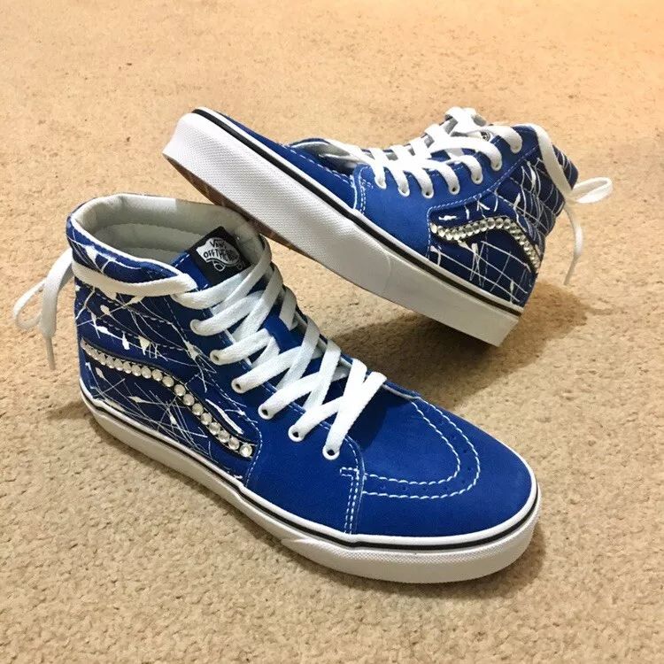 Custom Paint Splat Blue Sk8 Hi vans
